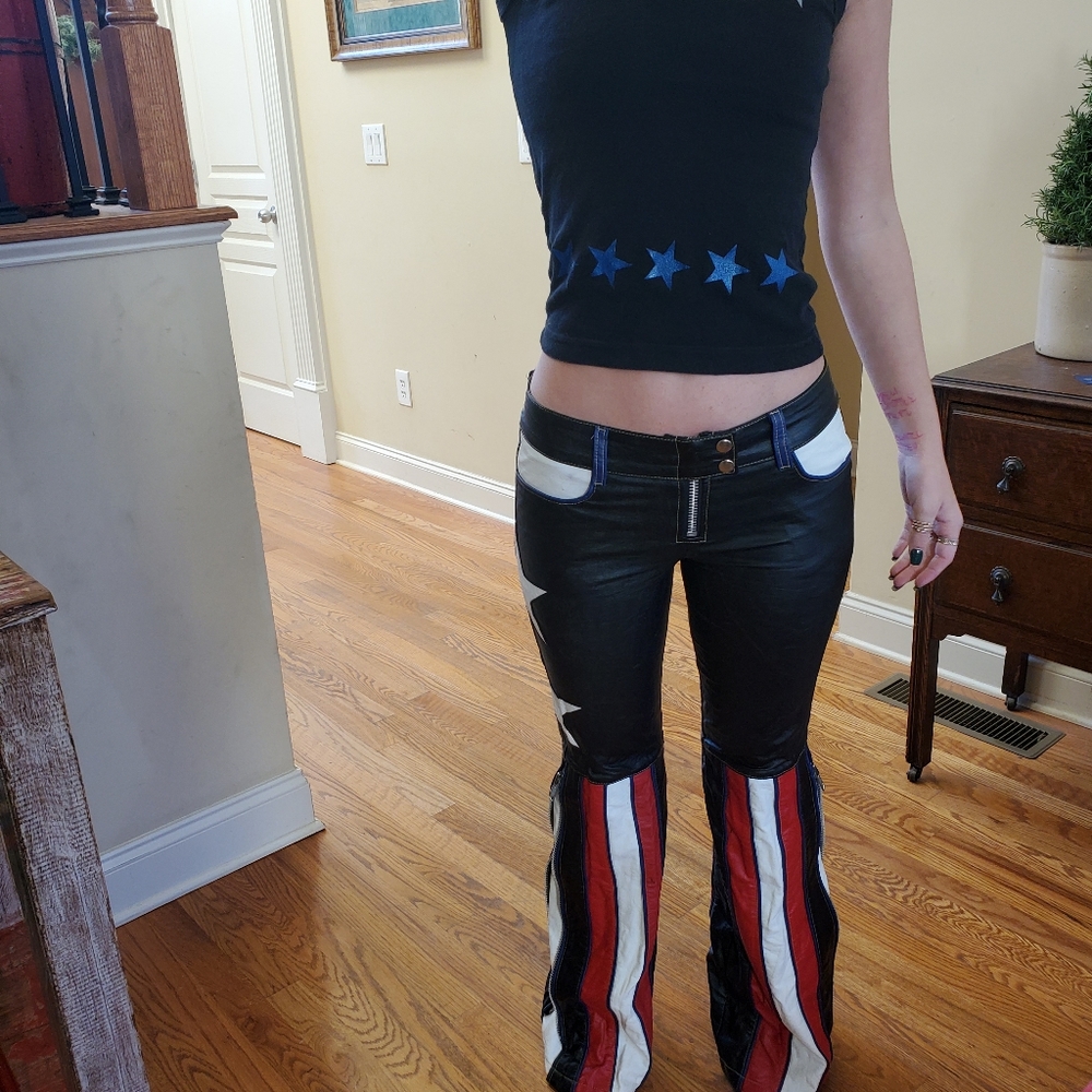Vintage faux leather American Rocker pant